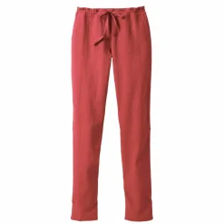Pantalon fuselé fluide, lin-coton
