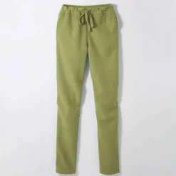 Pantalon fuselé fluide, lin-coton