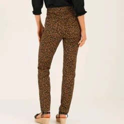 Pantalon fuselé, imprimé léopard