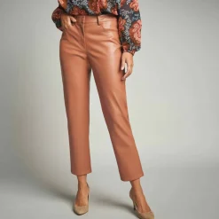 Pantalon fuselé 7/8ème aspect enduit
