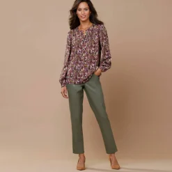Pantalon fuselé 7/8ème aspect enduit