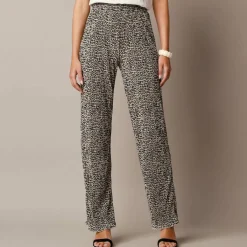 Pantalon imprimé , maille plissée