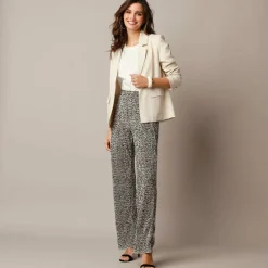 Pantalon imprimé , maille plissée