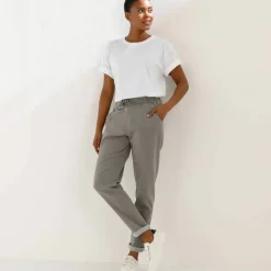 Pantalon jogpant maille effet jean, ceinture élastiquée