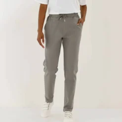 Pantalon jogpant maille effet jean, ceinture élastiquée