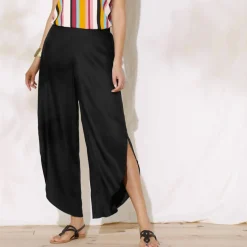 Pantalon large, bas fendus