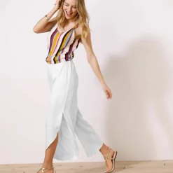 Pantalon large, bas fendus