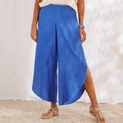 Pantalon large, bas fendus