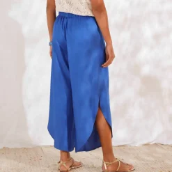 Pantalon large, bas fendus