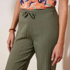 Pantalon large droit, gaze de coton