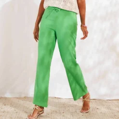 Pantalon large droit, gaze de coton