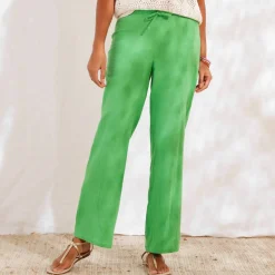 Pantalon large droit, gaze de coton