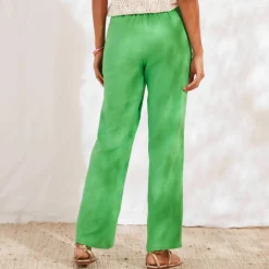 Pantalon large droit, gaze de coton