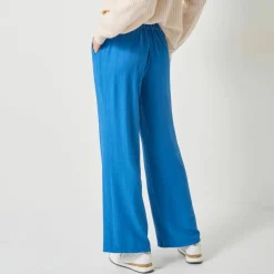 Pantalon large effet matière