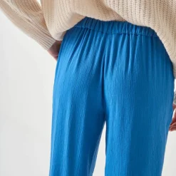 Pantalon large effet matière