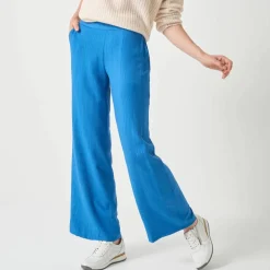 Pantalon large effet matière