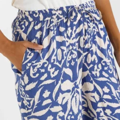Pantalon large fluide, imprimé bicolore