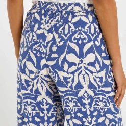 Pantalon large fluide, imprimé bicolore