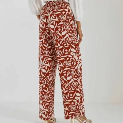 Pantalon large fluide, imprimé bicolore