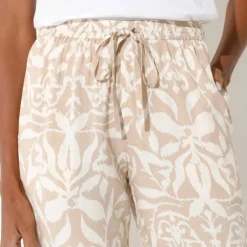 Pantalon large fluide, imprimé bicolore
