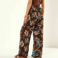Pantalon large fluide, imprimé XXL