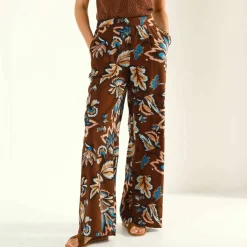 Pantalon large fluide, imprimé XXL