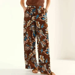 Pantalon large fluide, imprimé XXL