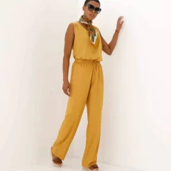 Pantalon large fluide uni