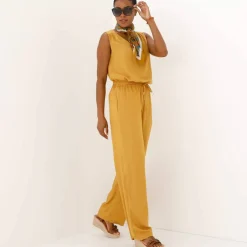 Pantalon large fluide uni