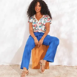 Pantalon large fluide uni