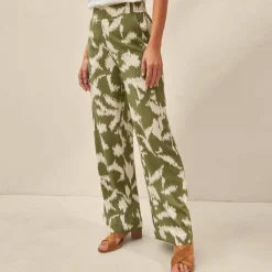 Pantalon large, imprimé