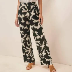 Pantalon large, imprimé