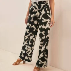 Pantalon large, imprimé