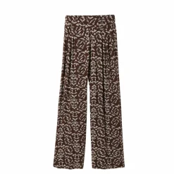 Pantalon large 7/8ème, taille élastiquée, maille imprimée
