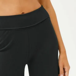 Pantalon large 7/8ème taille élastiquée uni