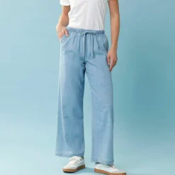Pantalon large Spécial Petite, denim léger