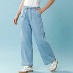 Pantalon large Spécial Petite, denim léger