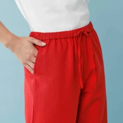 Pantalon large Spécial Petites viscose-coton-lin