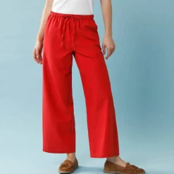 Pantalon large Spécial Petites viscose-coton-lin