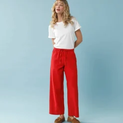 Pantalon large Spécial Petites viscose-coton-lin