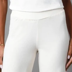 Pantalon large stretch, taille élastiquée