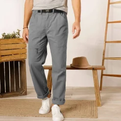 Pantalon 3/4 élastiqué + ceinture assortie