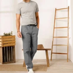 Pantalon 3/4 élastiqué + ceinture assortie