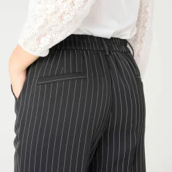 Pantalon élégant droit, rayé