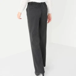 Pantalon élégant droit, rayé