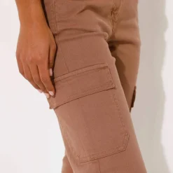 Pantalon 7/8ème cargo, twill stretch