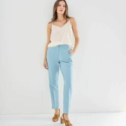 Pantalon 7/8ème coupe cigarette, uni