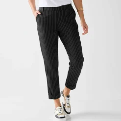Pantalon 7/8ème fuselé rayé