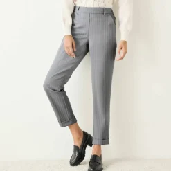 Pantalon 7/8ème fuselé rayé