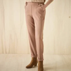 Pantalon 7/8ème fuselé rayé